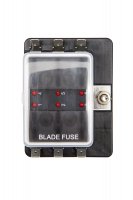 6 Way Fusebox 1 Power In - LED Light Blade Fuse Holder
