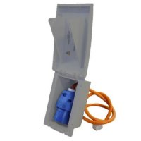 Rectangular Inlet - Mains Flush Inlet Hook Up Box - White
