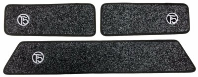 Volkswagen (VW) T5 Cab Step & Single Sliding Door Mats with Logo