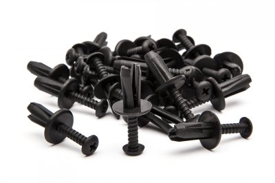 500 x Screw Type Panel Clips - Black