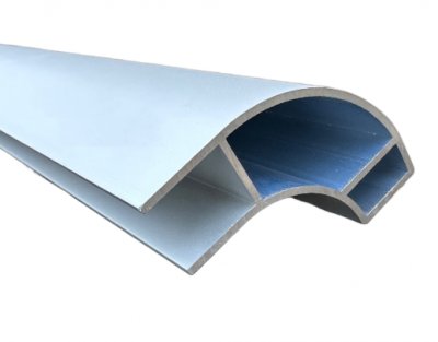 Closed Edge Aluminium Corner Profile - 1.1m x 40mm Radius